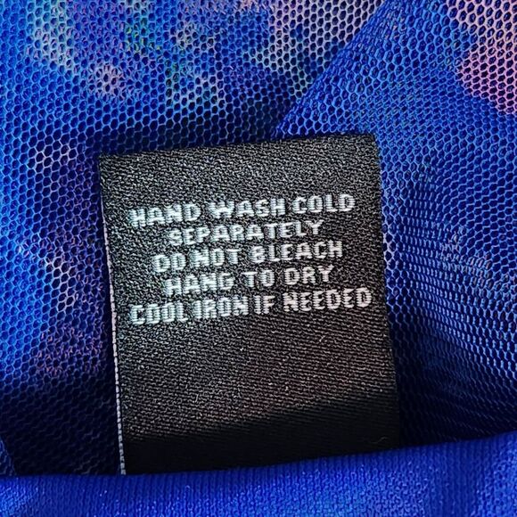 Candalite Blue Floral Dress Size 1X Plus Size Wedding Guest Dress - Picture 9 of 10